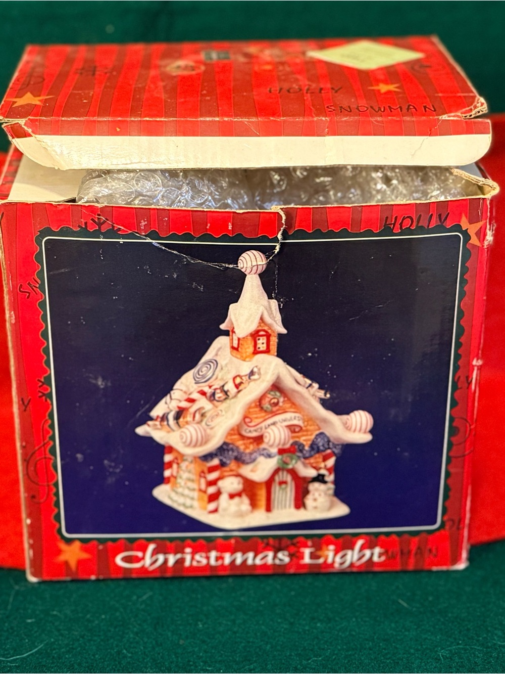 Vintage 2001 Cracker Barrel Candy Land University Christmas House Incomplete